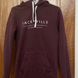 Jack Wills Men's Burgundy Hoodie